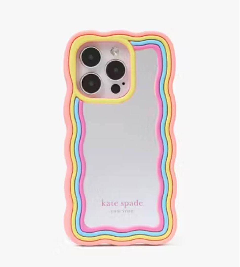 ケイトスペード iPhone15 レインボーミラー ケース 新品
