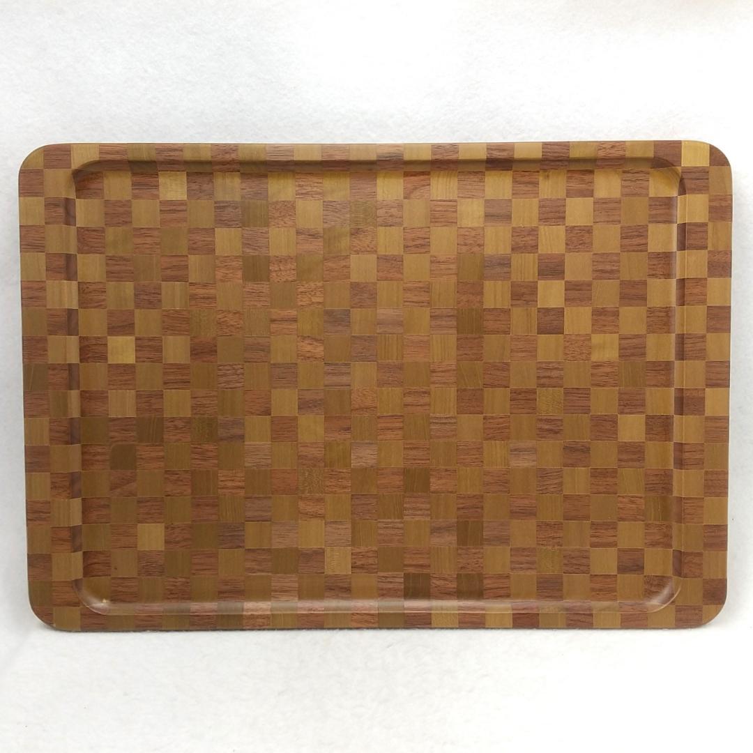 箱根 寄木細工 角盆 ムク 長さ約39cm × 幅約27cm