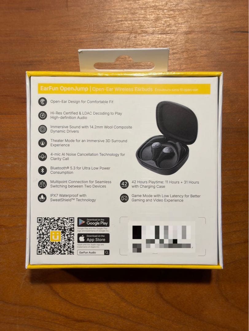 【新品未開封】EarFun OpenJump ブラック オープンイヤー型イヤホン