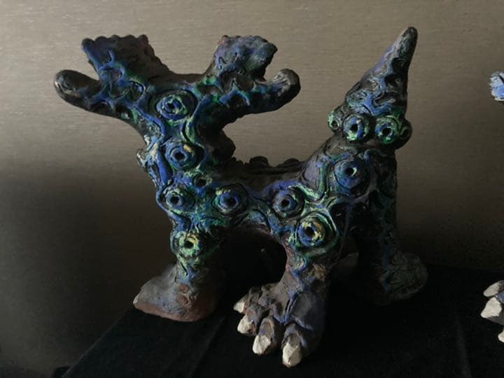 石垣島シーサー(大)ペア／作家物・43cm