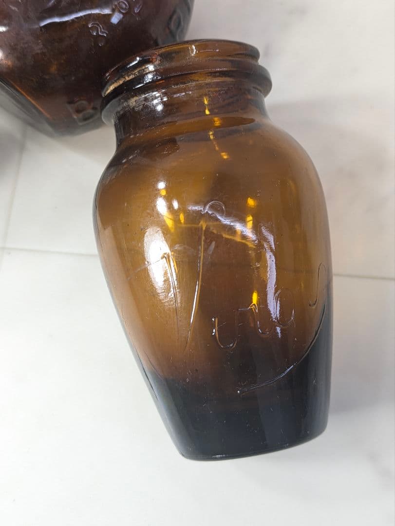 イギリス アンティーク ブラウンボトル ４本セット Virol BOVRIL