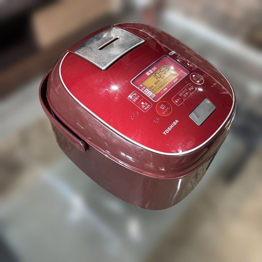 【1升炊き】東芝 真空IH炊飯器 鍛造かまど銅釜 RC-18VRL レッド