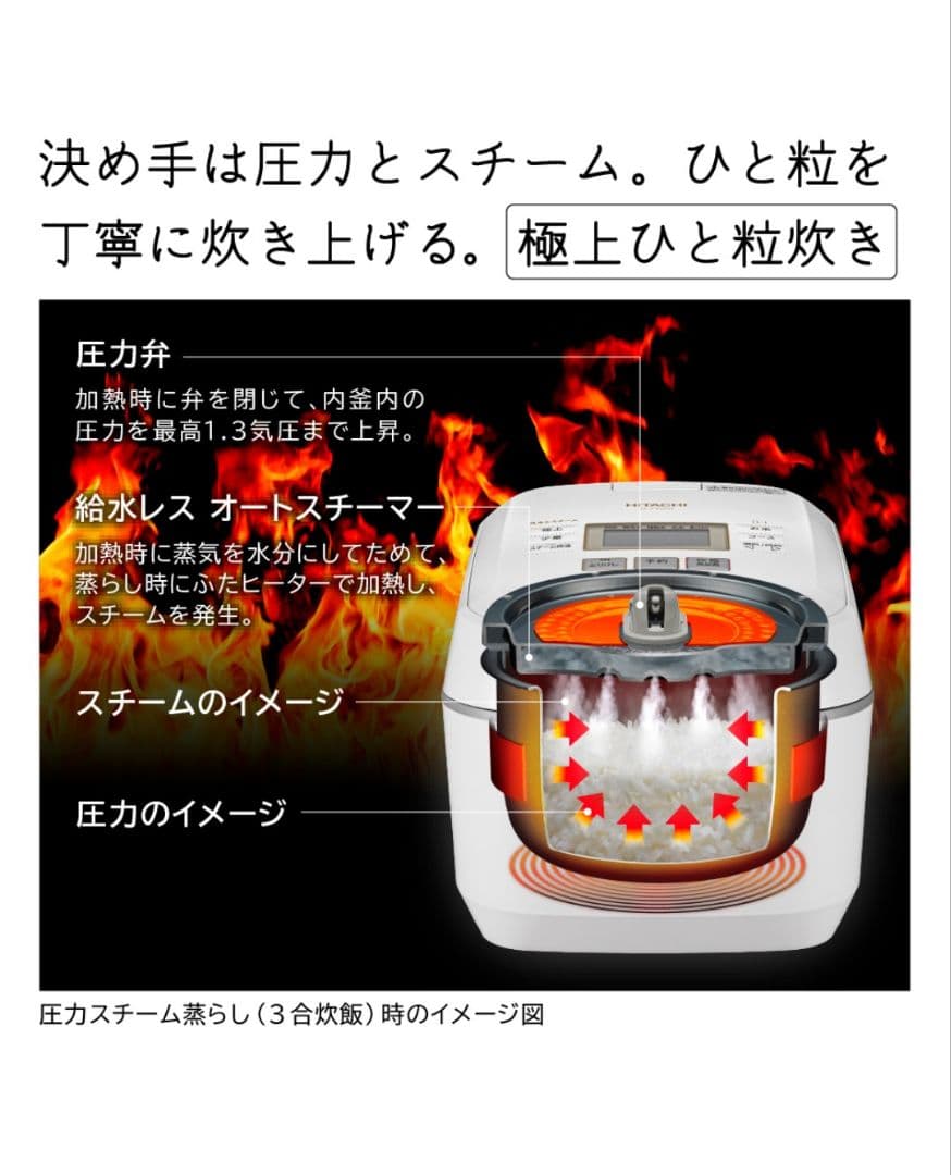 【美品】日立炊飯器 5.5合炊き RZ-V100FM ふっくら御膳