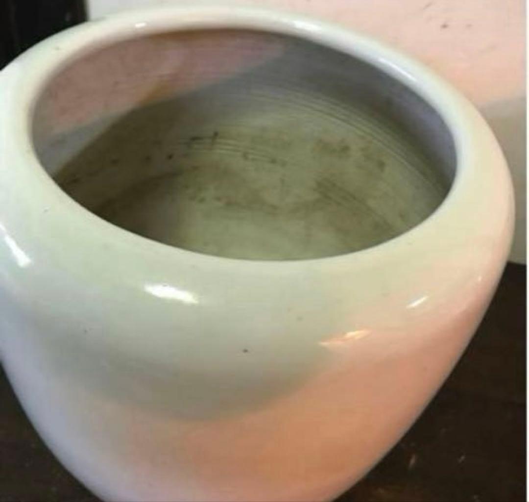 美品　陶器　白磁　火鉢　ヴィンテージ　鉢カバー　美しい白
