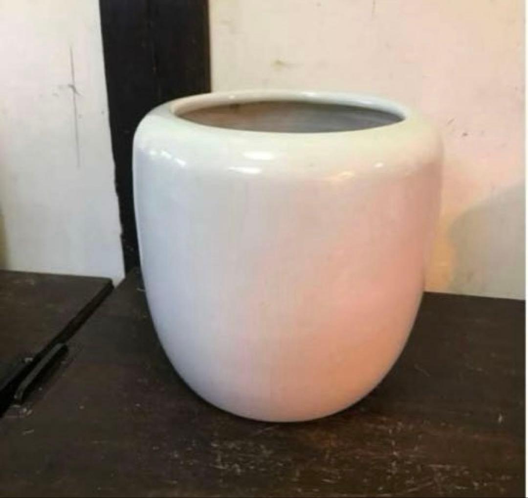 美品　陶器　白磁　火鉢　ヴィンテージ　鉢カバー　美しい白