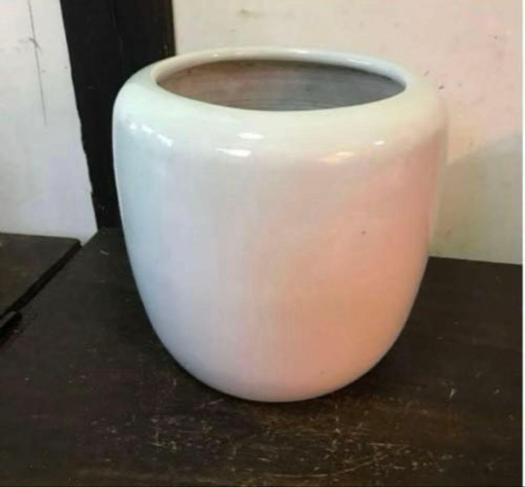 美品　陶器　白磁　火鉢　ヴィンテージ　鉢カバー　美しい白