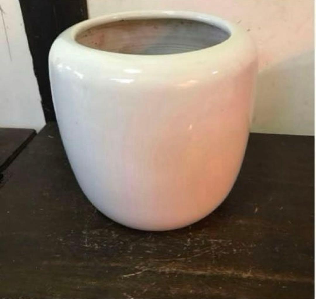 美品　陶器　白磁　火鉢　ヴィンテージ　鉢カバー　美しい白