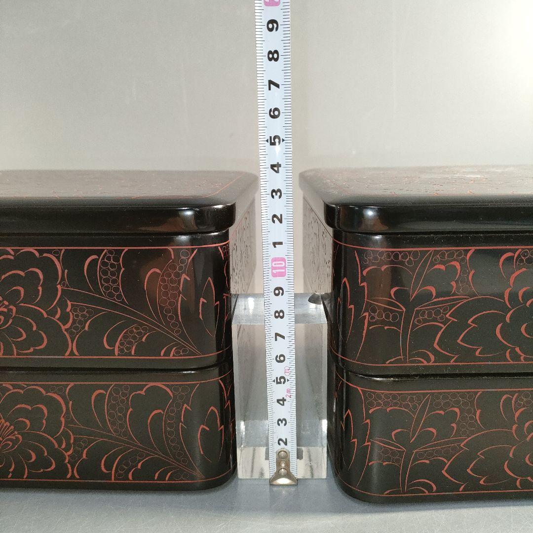 A1355-3/輪島塗/重箱 四段一揃/木製漆器/共箱/懐石道具/弁当箱/