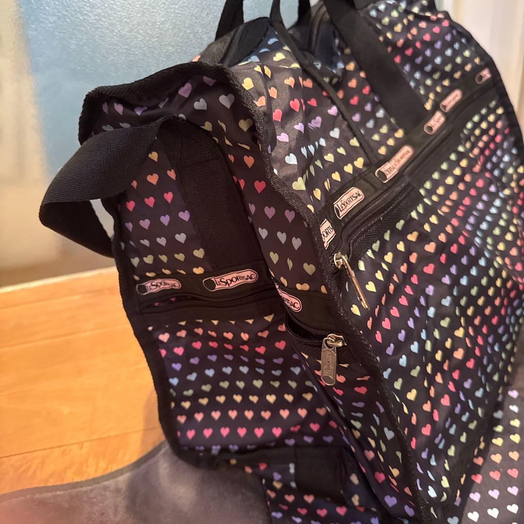 ★超美品★LeSportsac ブラック ボストンバッグ★ハート柄★