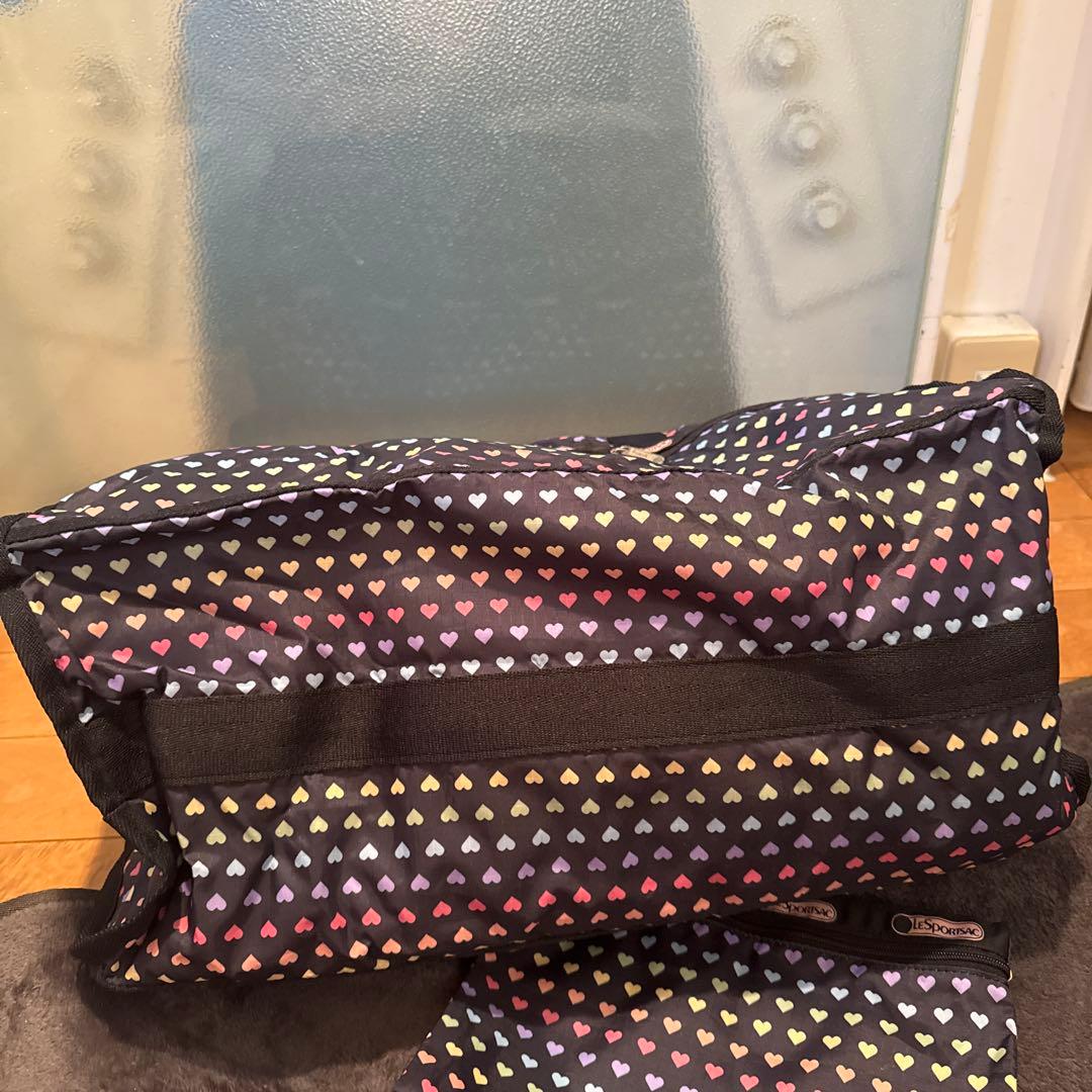 ★超美品★LeSportsac ブラック ボストンバッグ★ハート柄★