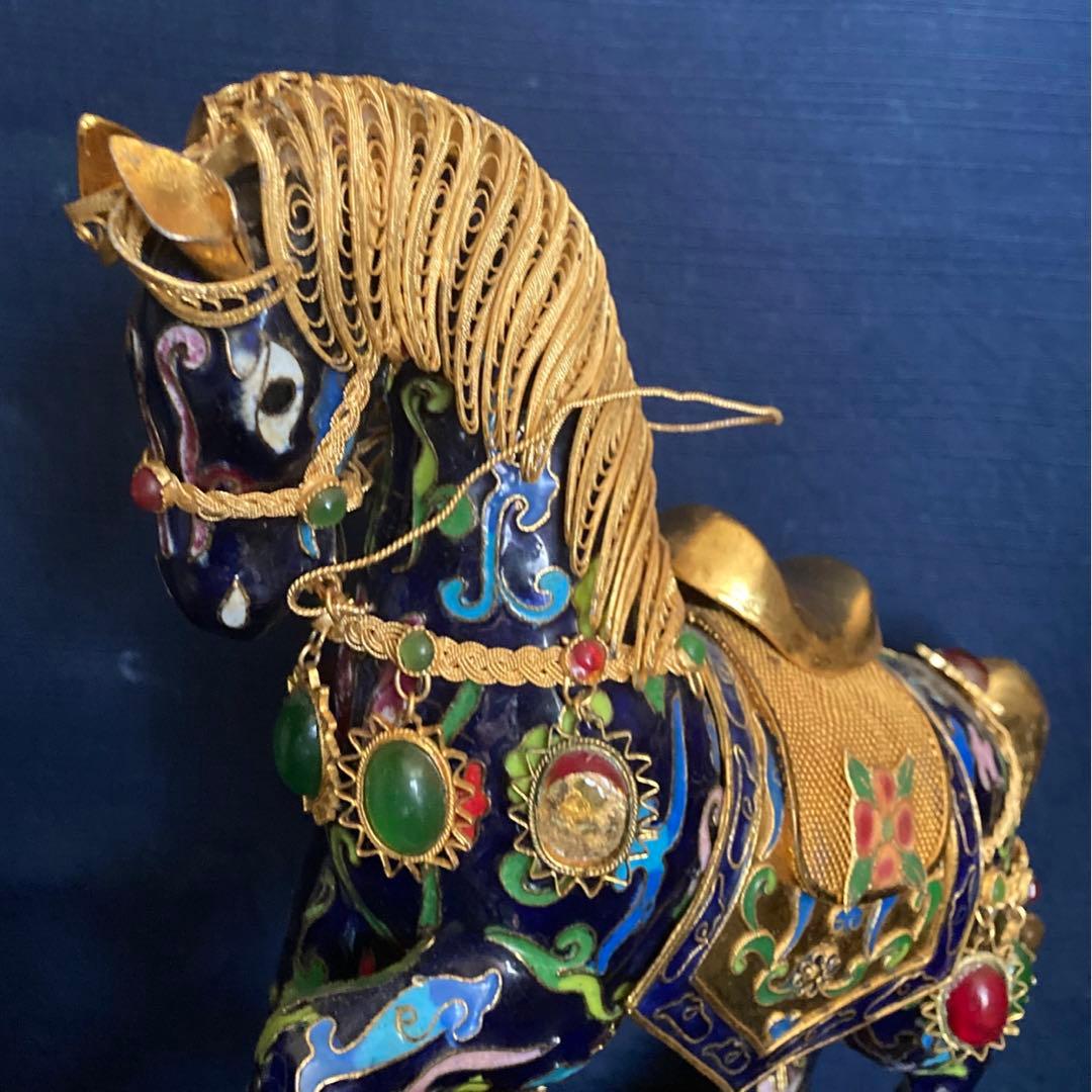 七宝金工細工馬置物　中国工芸