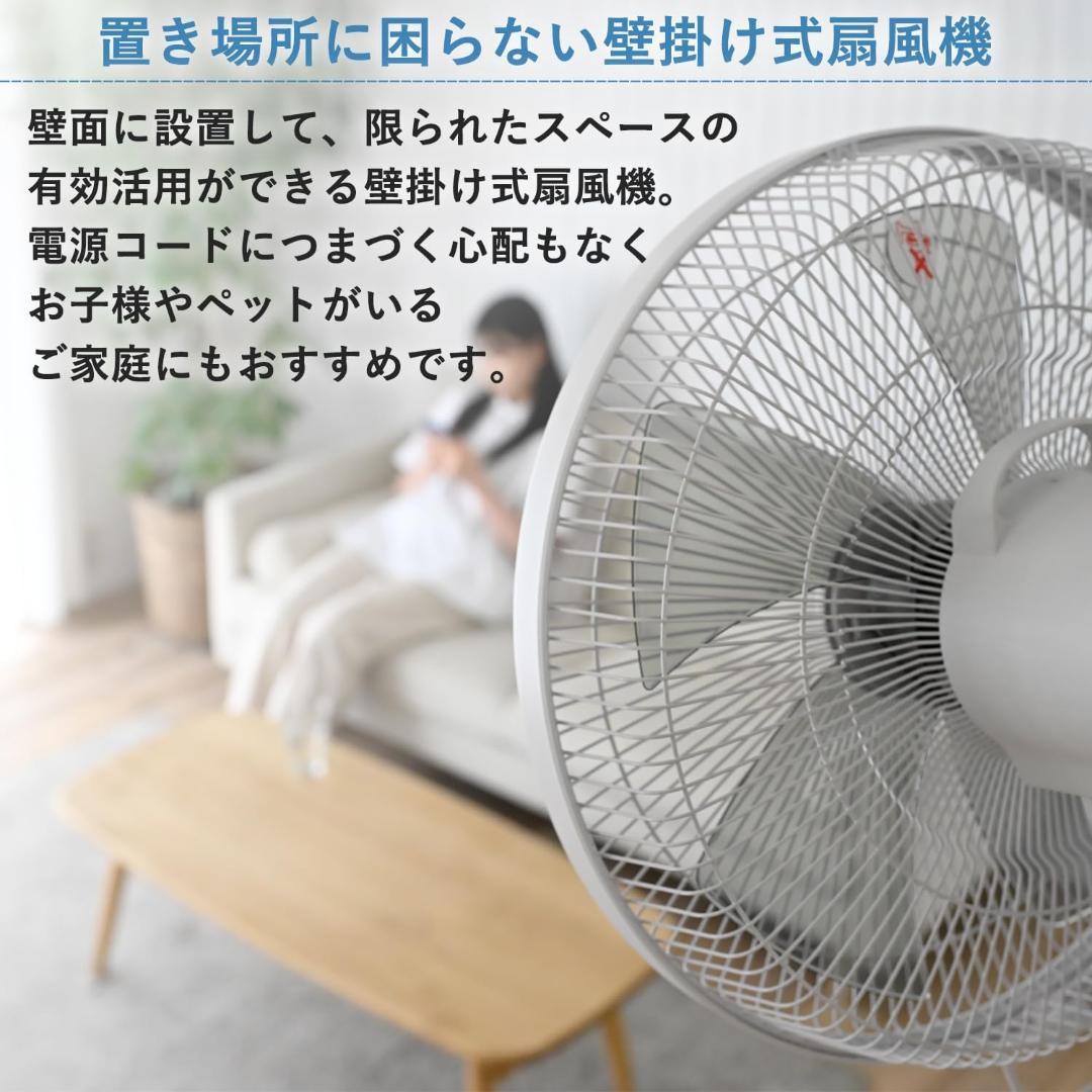 [山善] 壁掛け 扇風機 左右自動首振り (換気/空気循環) YWX-E30E