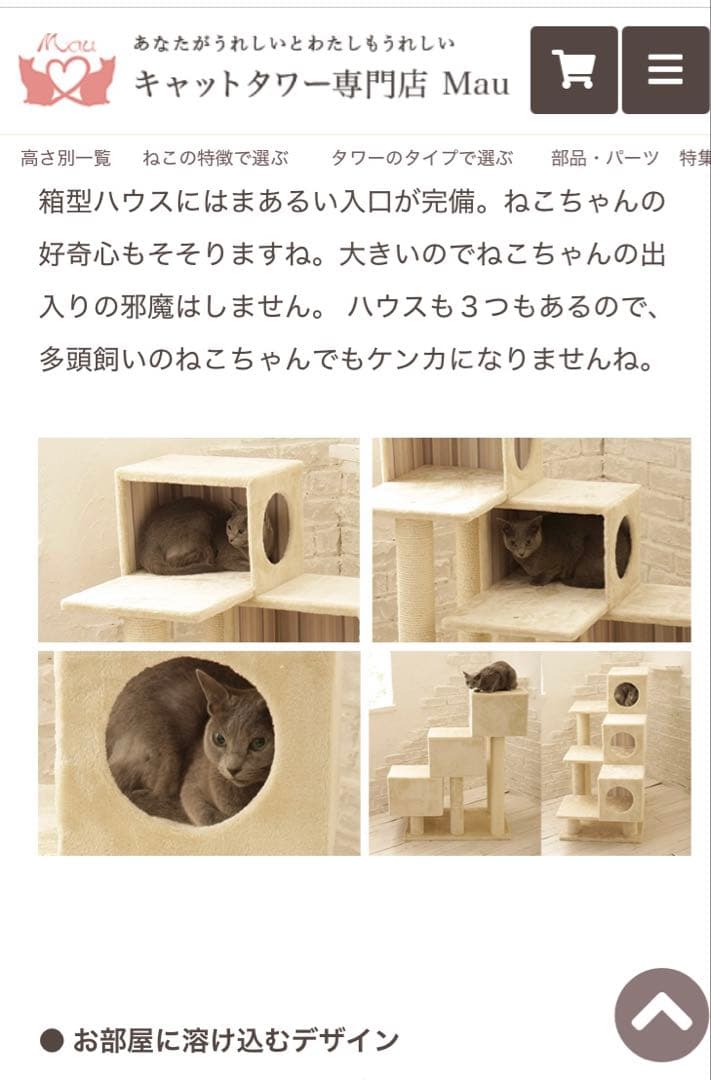 説明書、工具付き　Mau キャットタワー　アントレ