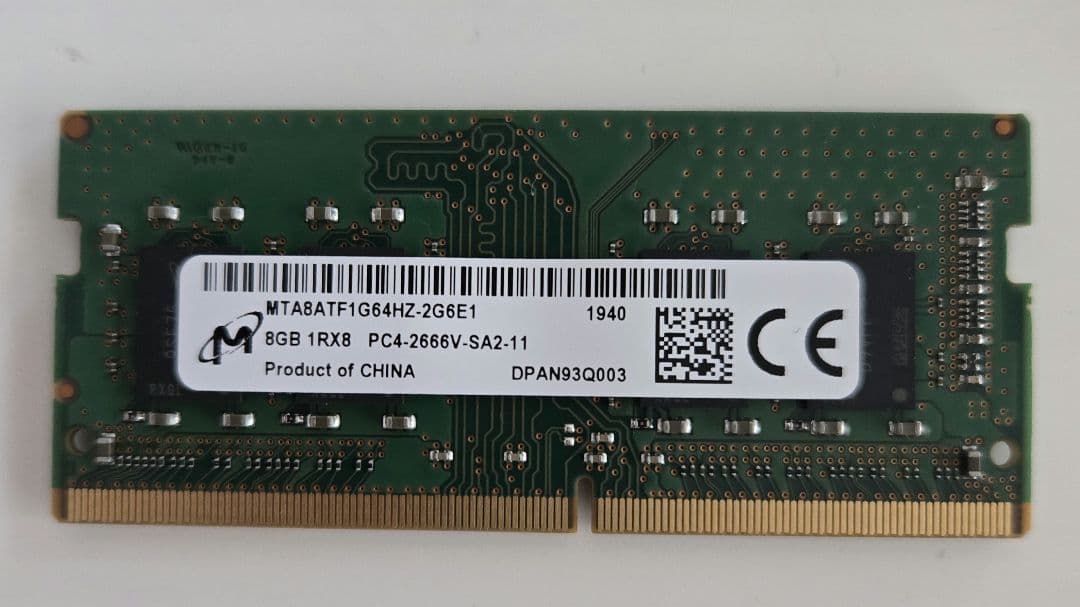 ノートPC用 DDR4-2666V 8GBx2枚 16GB