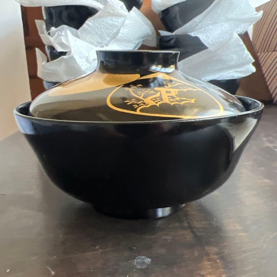 漆器 蓋付き椀 10個セット　　木製