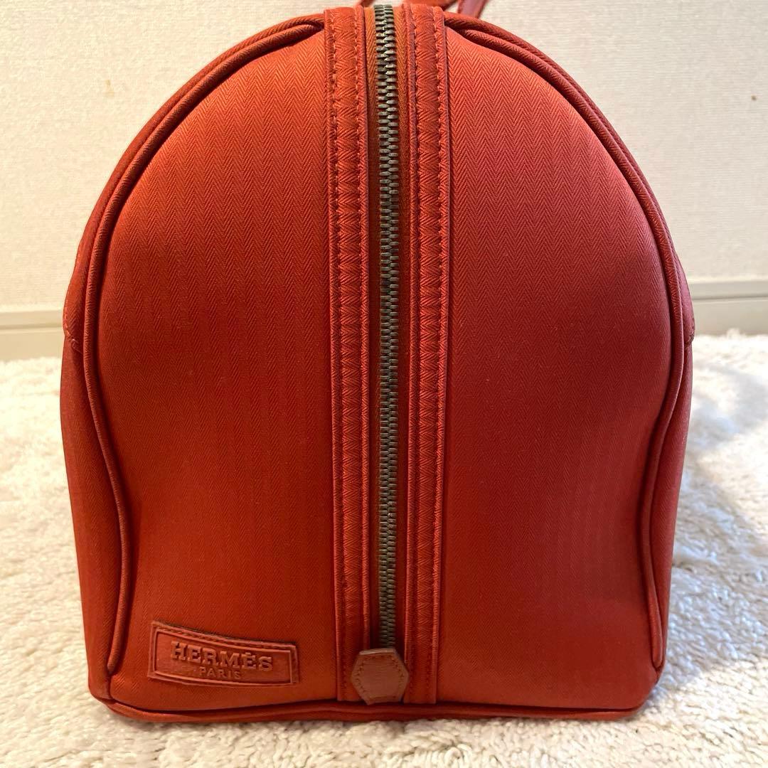 レアHERMES サックシアンボストンショルダー　ドッグキャリーバッグオレンジ