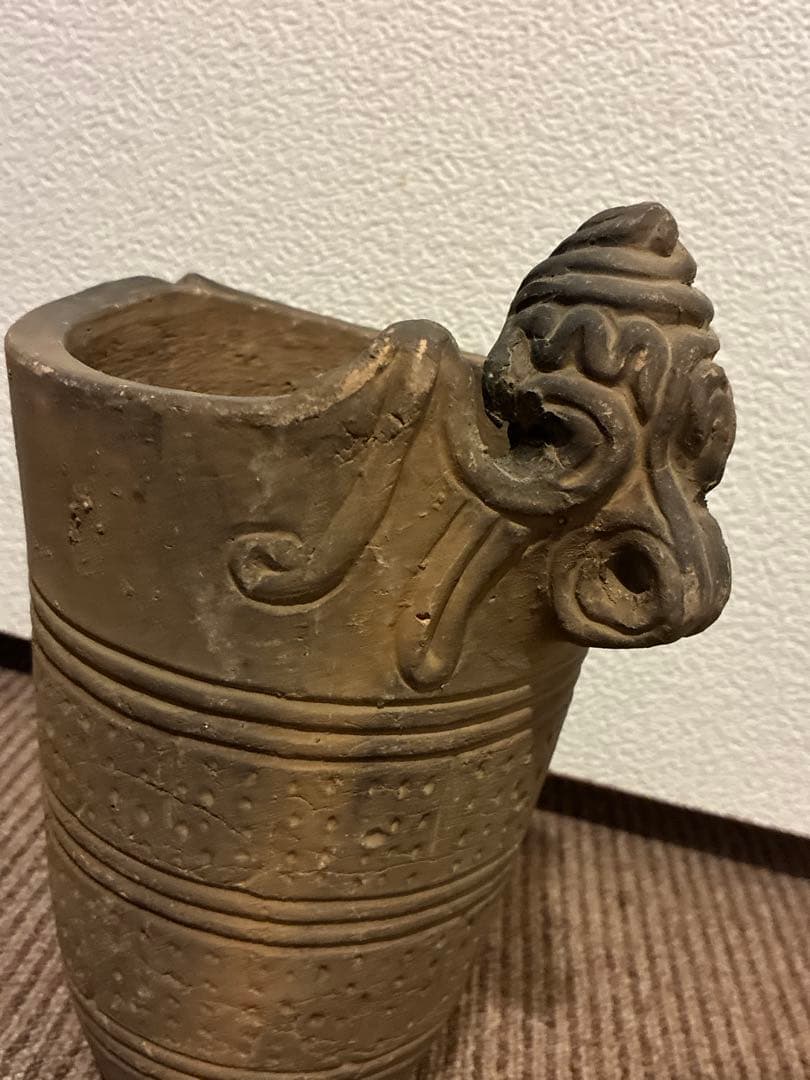 蛇頭土器　尖石遺跡　土器　骨董　アンティーク　縄文土器　発掘品　出土品　置物　像