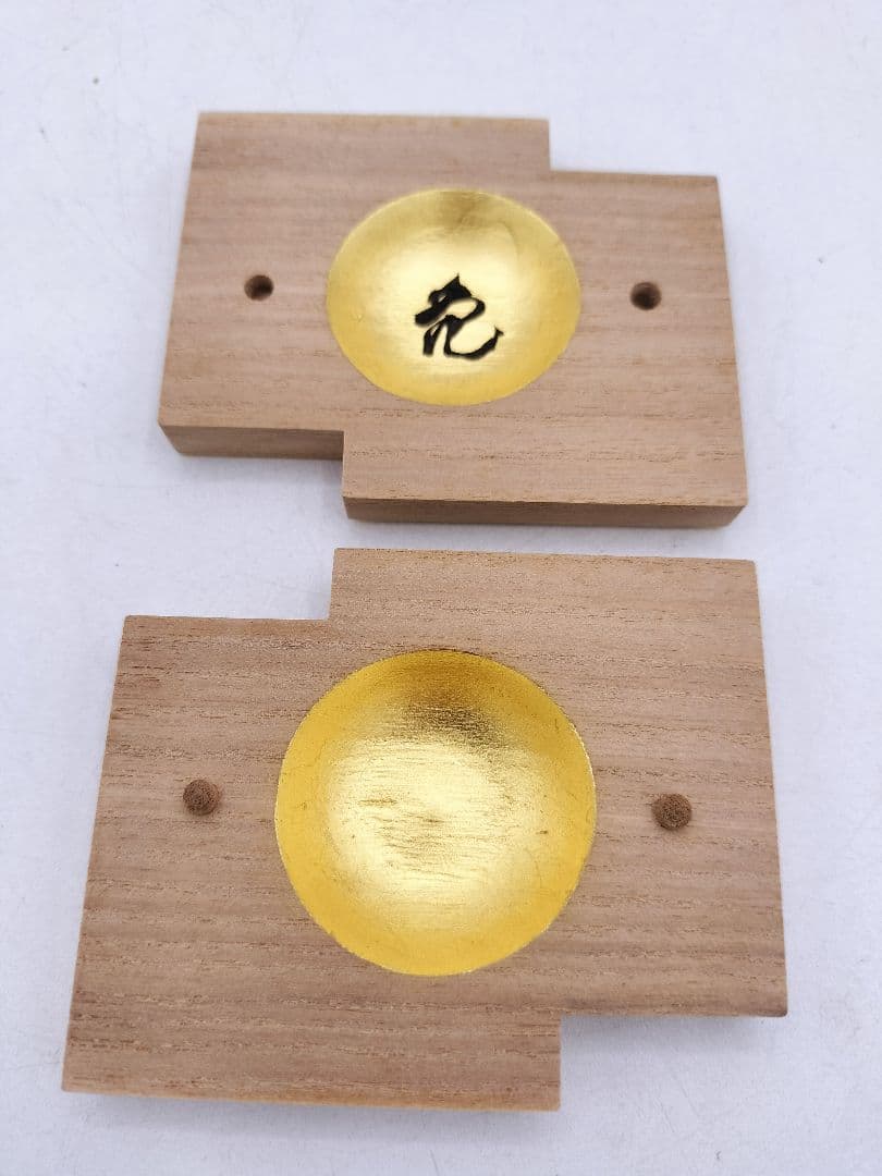 c979【未使用】 香合 木地 桐色紙 立花大亀『佳日』稲尾誠中斎 木箱 茶道具