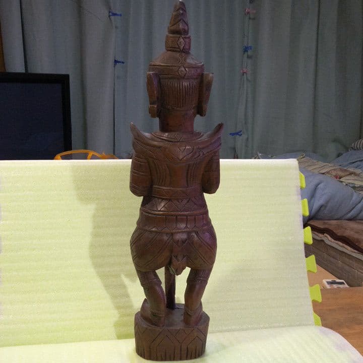 ミャンマー　木彫像　オブジェ　木製　木彫り　雑貨　インテリア　置物　魔除け