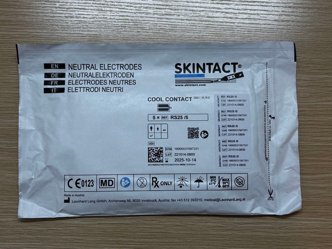 新品未使用 WINBACK 用シール電極SKINTACT 中性電極 RS25/5