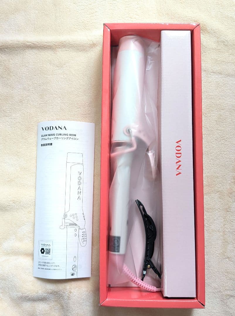 VODANA グラムウェーブカーリングアイロン ストロベリークリーム 36cm