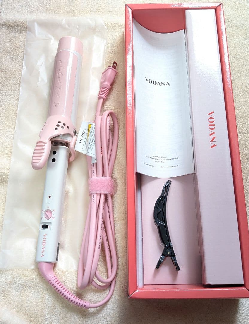 VODANA グラムウェーブカーリングアイロン ストロベリークリーム 36cm