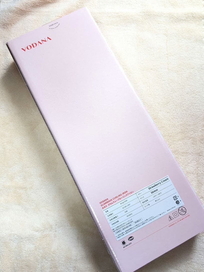VODANA グラムウェーブカーリングアイロン ストロベリークリーム 36cm
