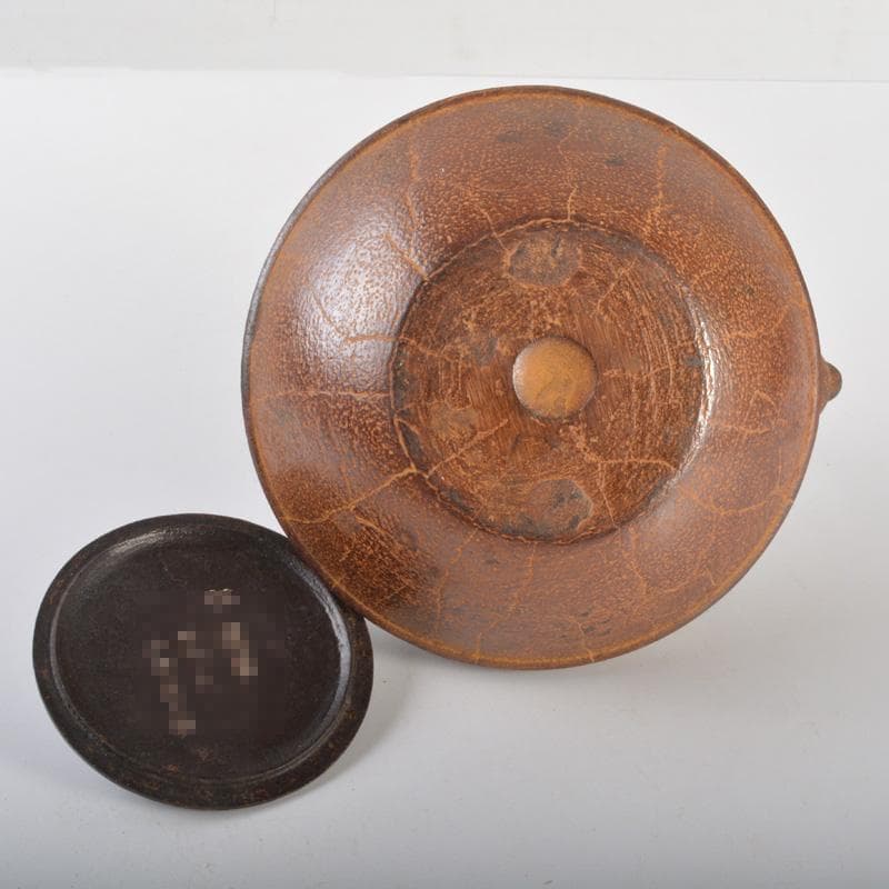 南部鉄器　桜文　鉄瓶　鉄釜　V　6387