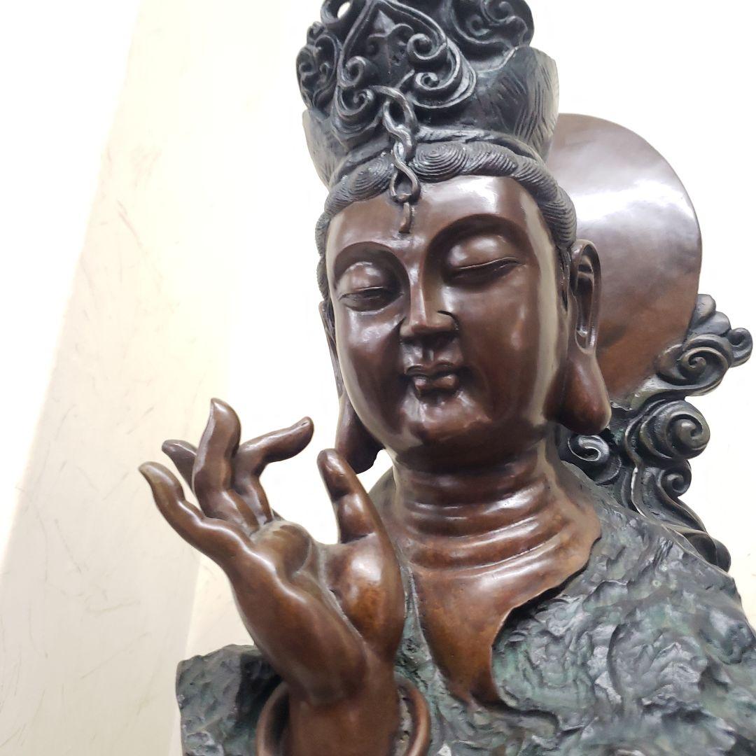 蔵出し特価ブロンズ金属製仏像風モダンアート彫刻 約68cm13,5kg作家物