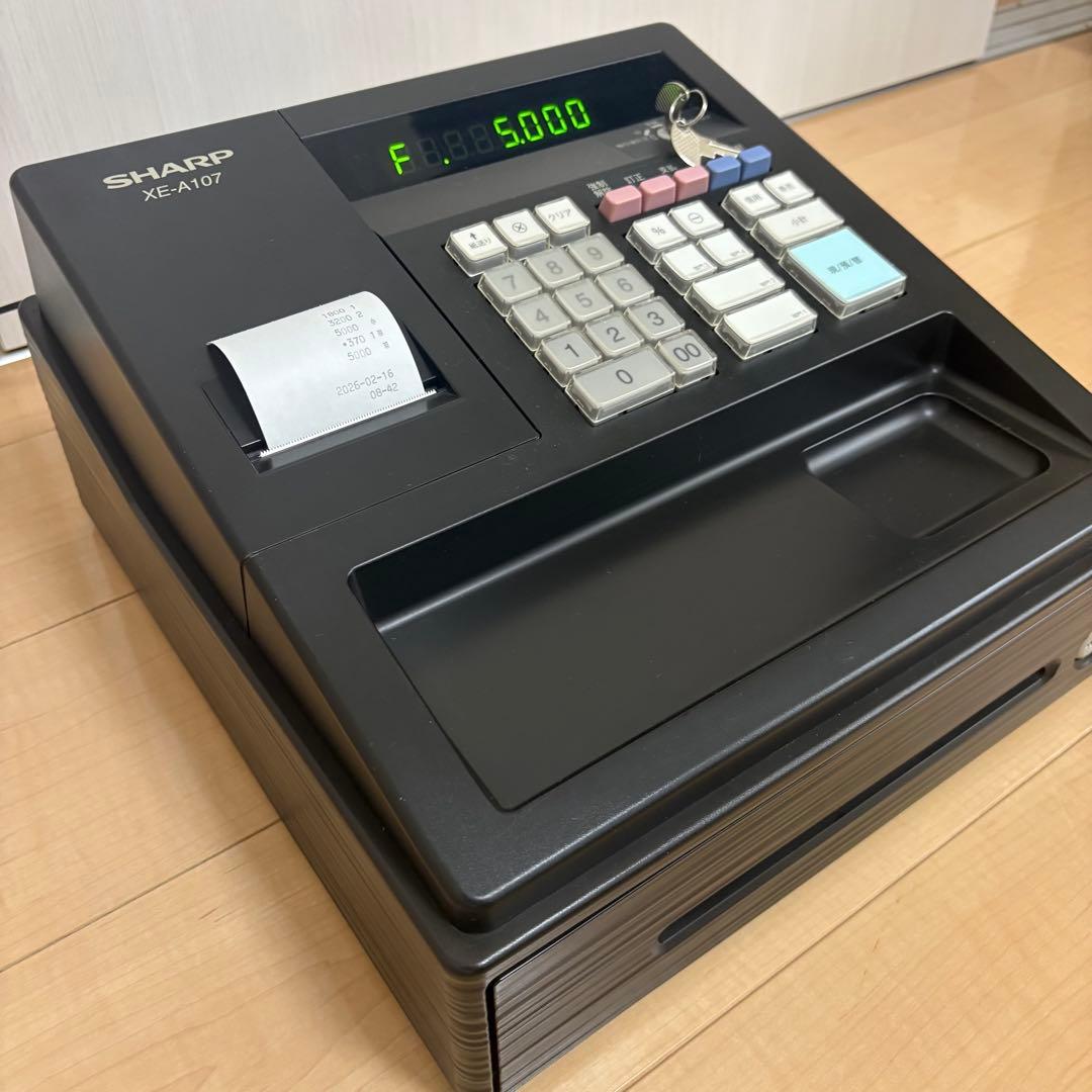 【美品 】SHARP レジスター XE-A107 ブラック　動作確認済