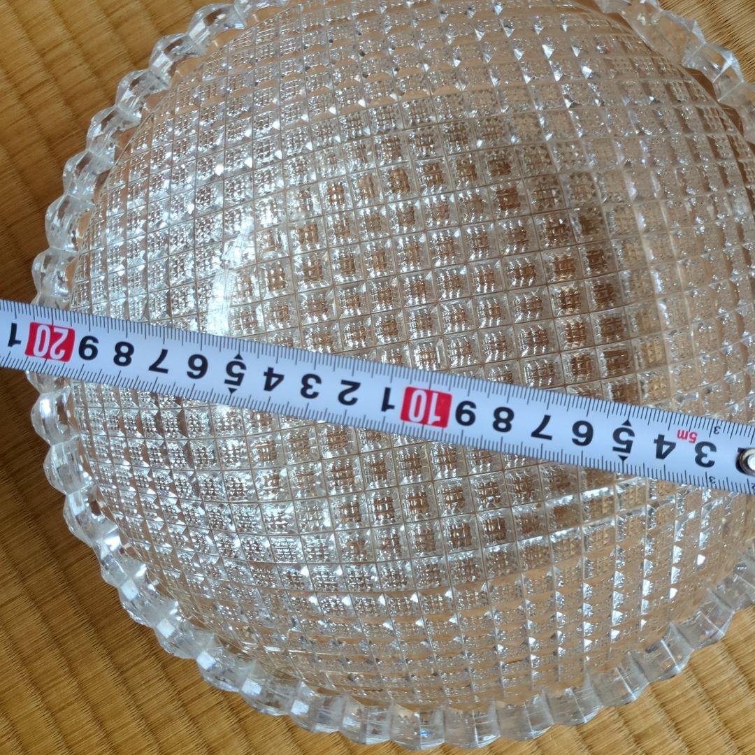ガラス 丸型菓子入れ　義山製菓子鉢　切子　ガラス
