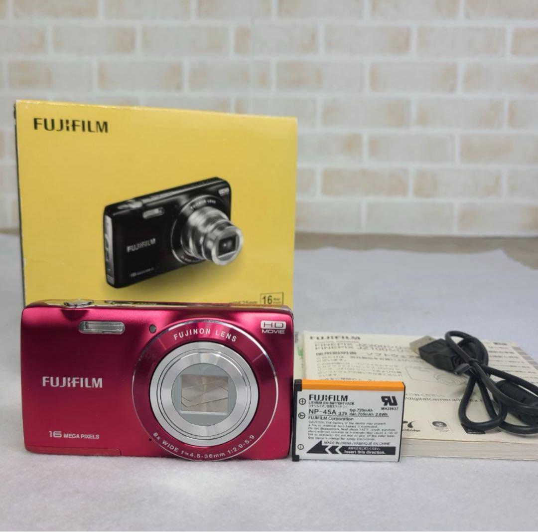 【美品】FUJIFILM FINEPIX JZ250 レッド16MP8倍SD付き