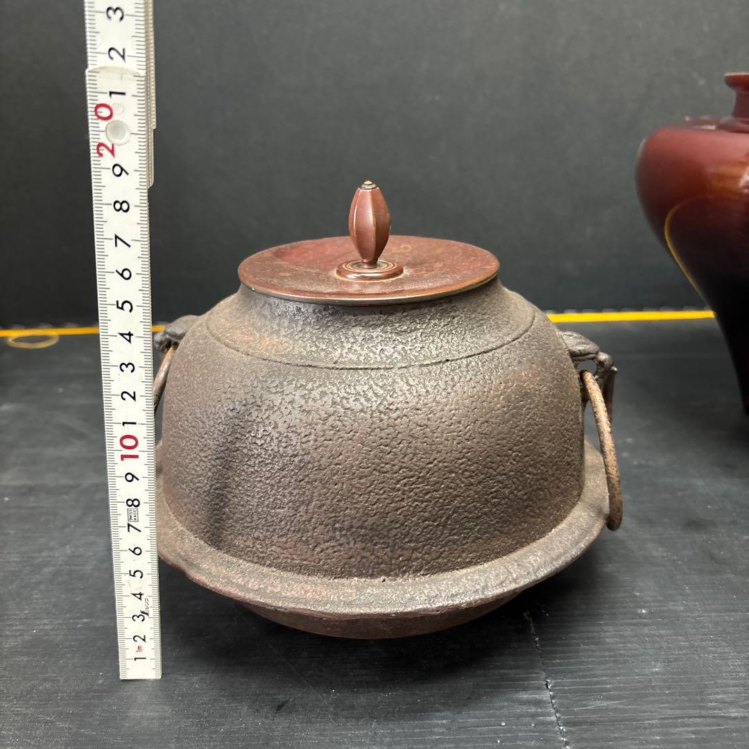 唐銅朝鮮風炉 真形釜添 茶道具 茶釜 風炉釜