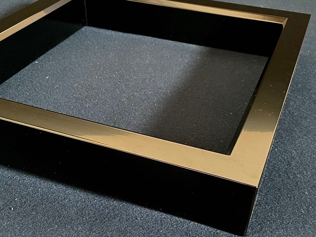 割引❗️【美品】「母」 黒真塗 炉縁 光入 共箱 共布 茶道具 (1126あ①)