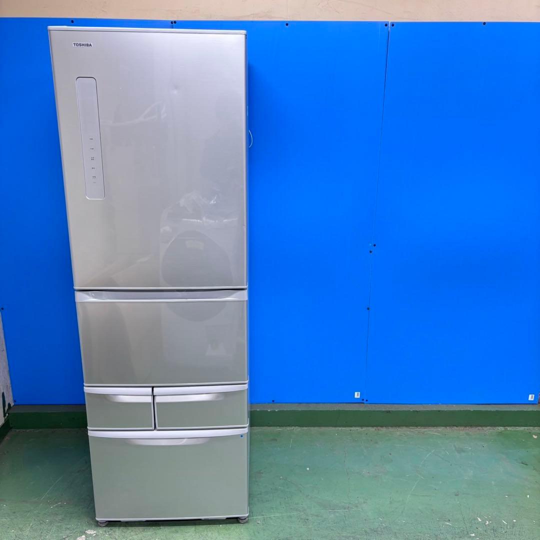 784 TOSHIBA 5ドア　大容量　大型冷蔵庫　400L強　自動製氷　右開き