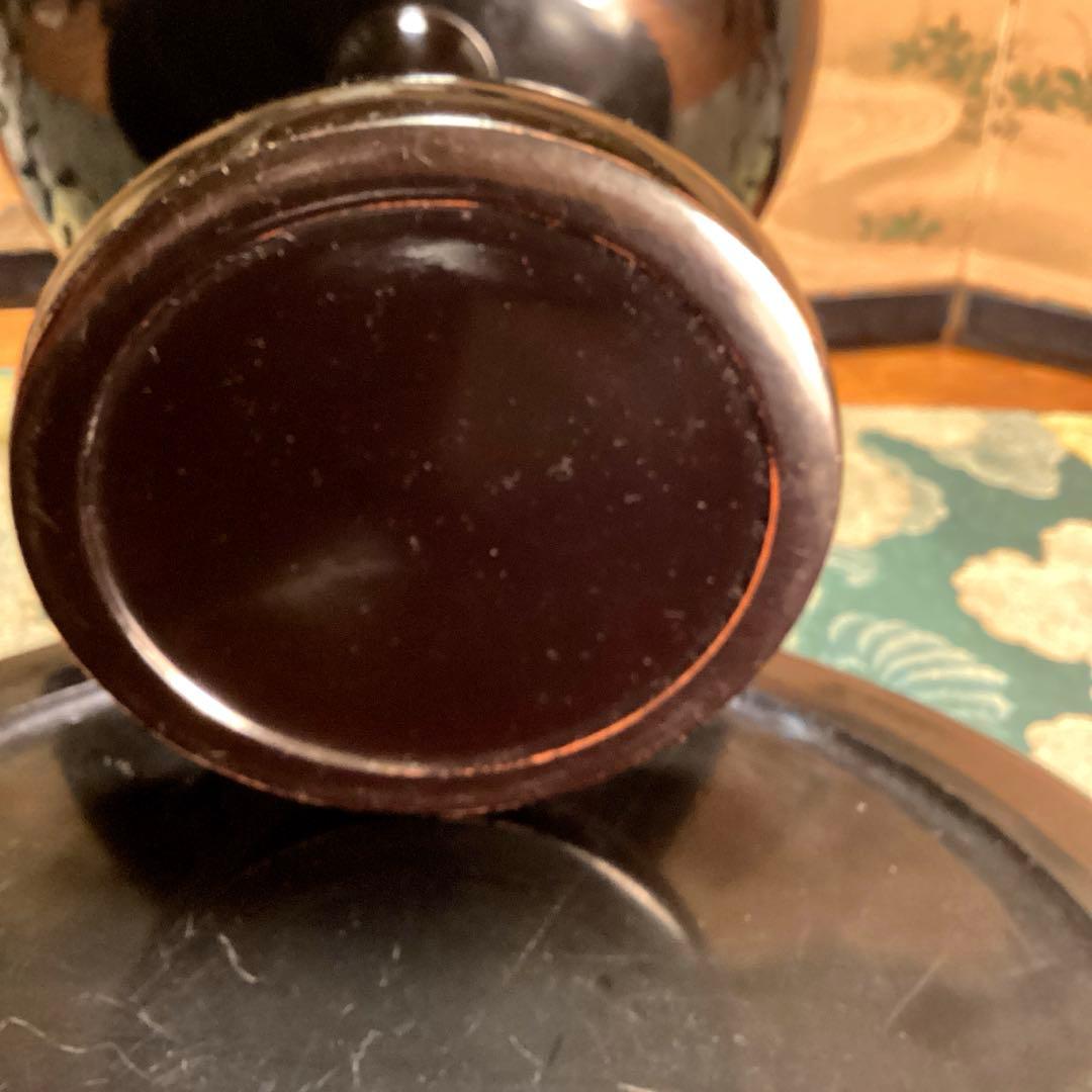 A1059 極上蒔絵　木製輪島塗　桐に鳳凰蒔絵　高月　高杯【供箱入】　1基