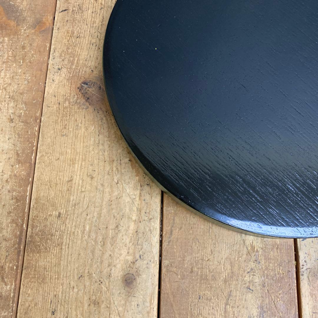 D-5 【美品】漆器 丸盆 変形型 深緑 金彩紅葉 和食器 伝統工芸 金彩 もみ