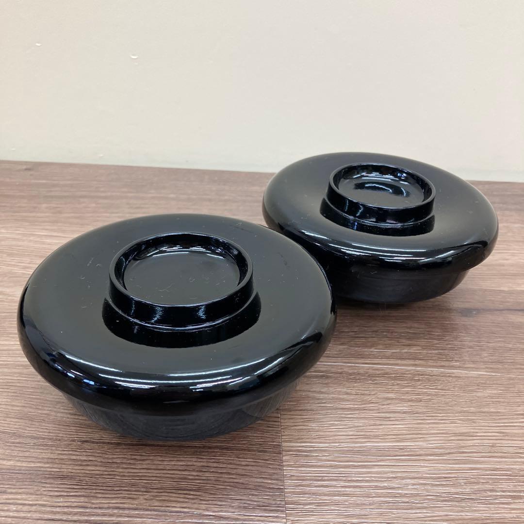 3F 漆器 黒塗 吸物椀 6客セット 蓋付き 汁椀 おもてなし 平椀 食器