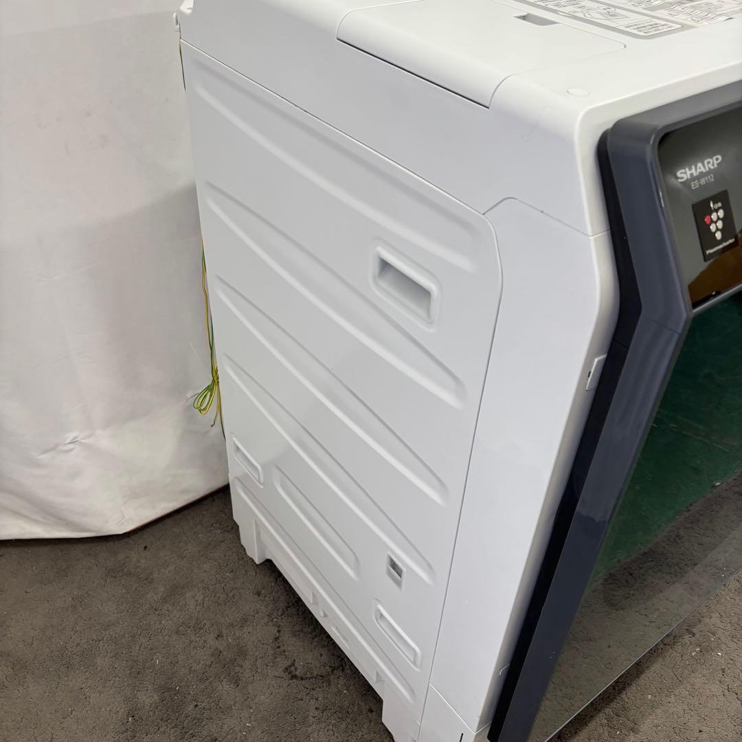 77⭕️設置無料　ドラム式洗濯機　SHARP　11キロ　安い　左開　中古　綺麗