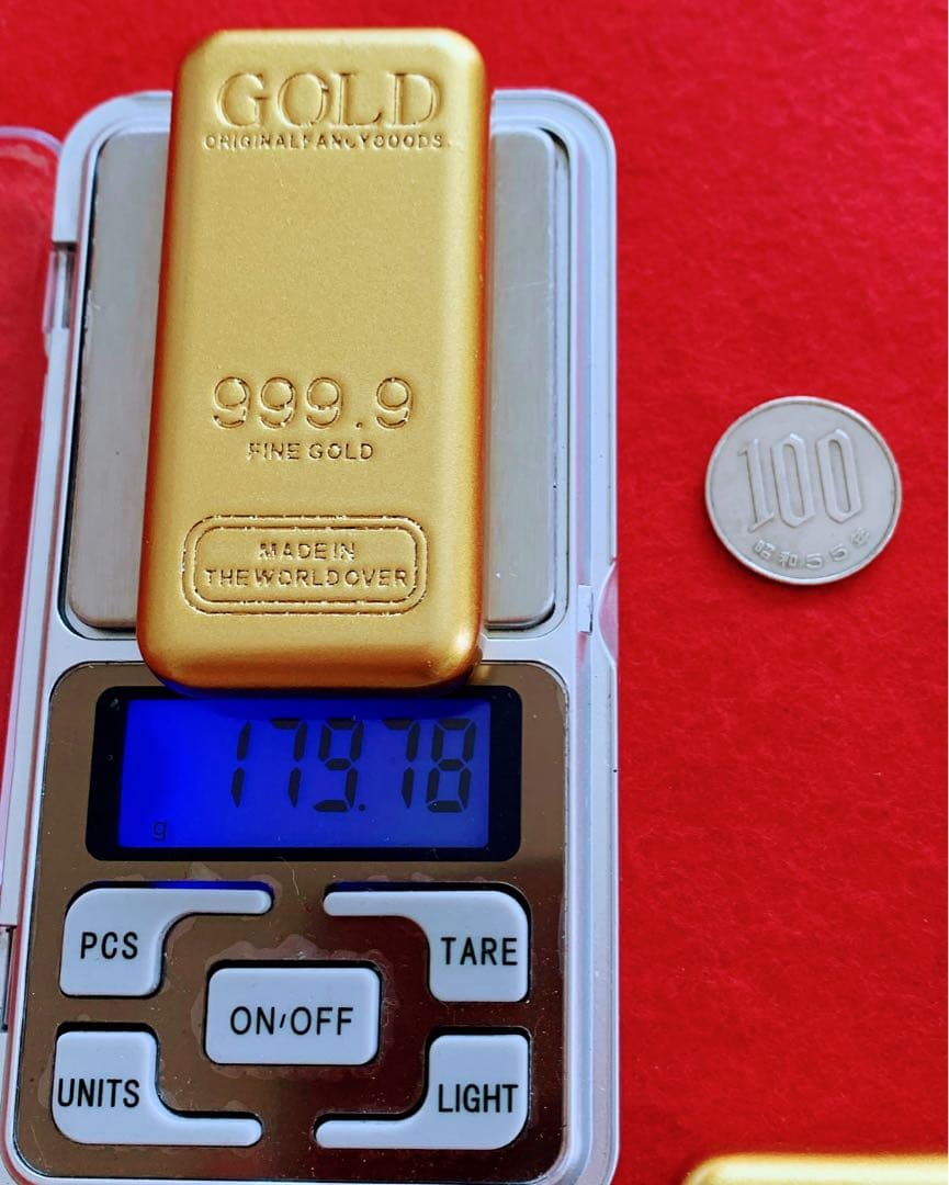 大型金塊 5個セット レプリカ インゴット ゴールドバー 999.9 純金塊
