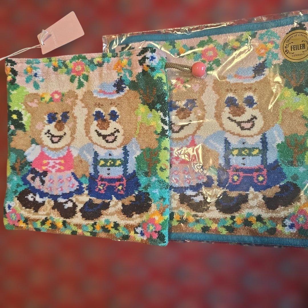 フェイラー　フェスティバルテディ　巾着　タオルハンカチセット