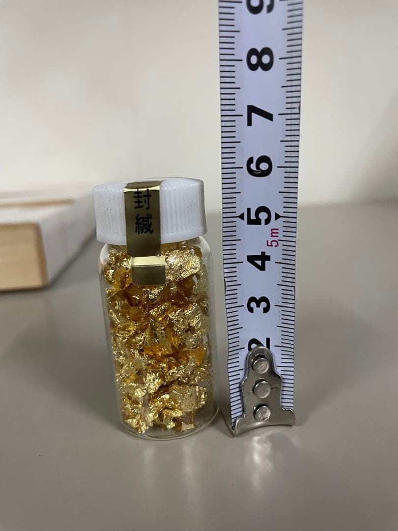 未開封 宝来 純金箔 K24 ガラス瓶入り 割箸竹 桐箱付き 食用 茶道具縁起物