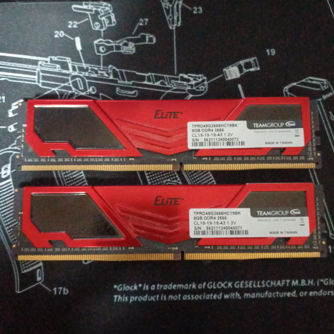 TEAMGROUP DDR4 2666MHz 8GB メモリ 2枚 16GB