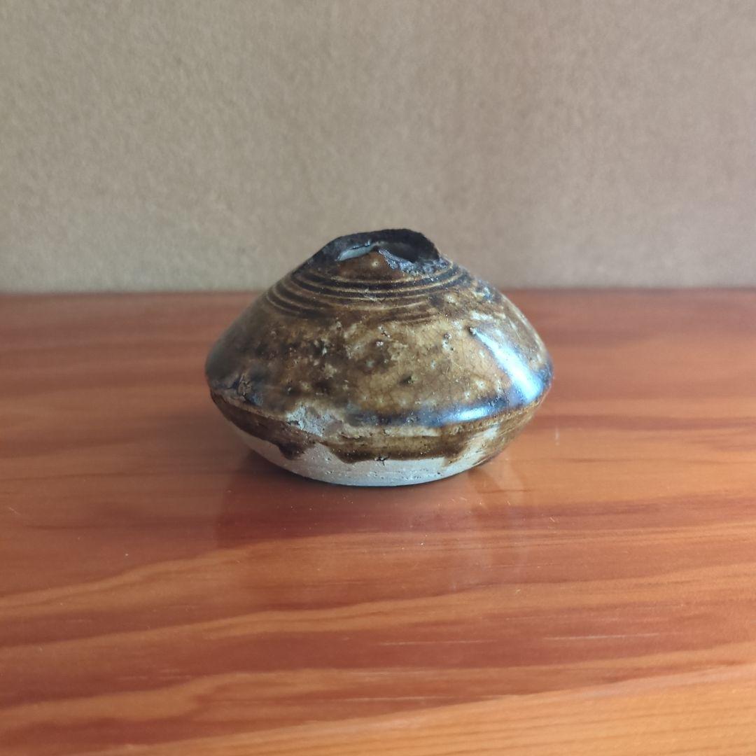 陶器製 小型工芸品 茶色と黒のグラデーション