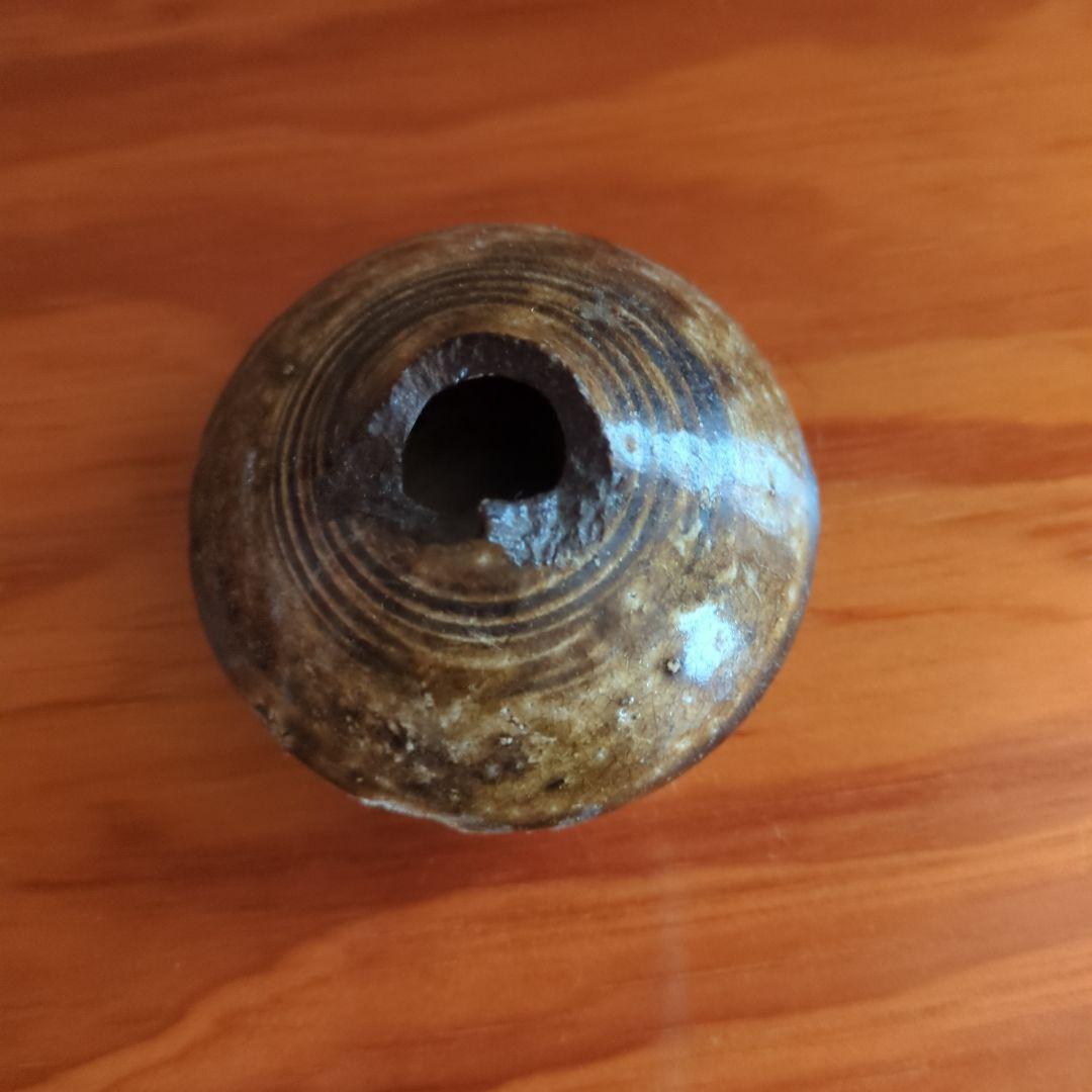 陶器製 小型工芸品 茶色と黒のグラデーション