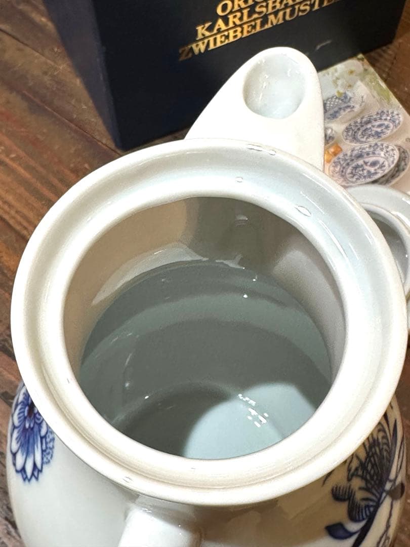 未使用 ボヘミア陶器KARLSBADERブルーオニオン コーヒーポット
