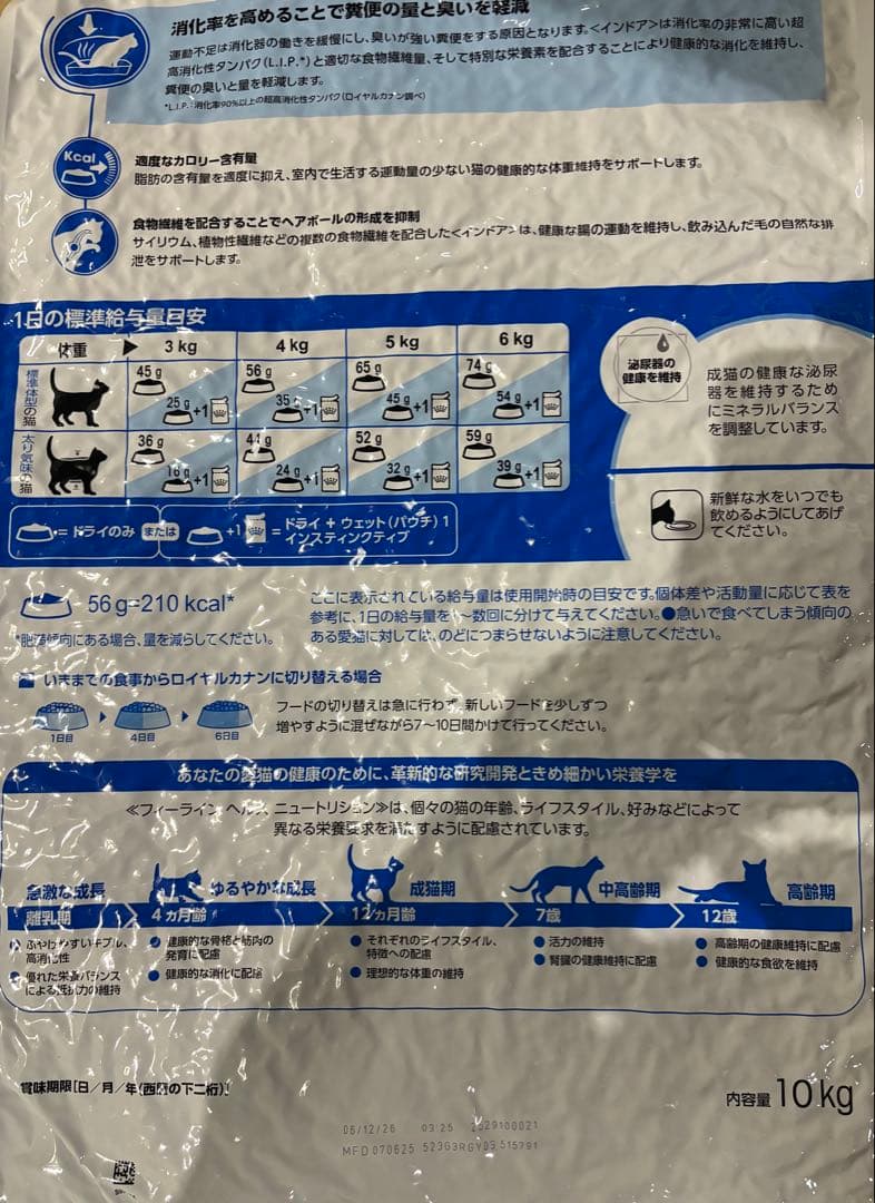  CANIN 室内猫用ドライフード 10kg