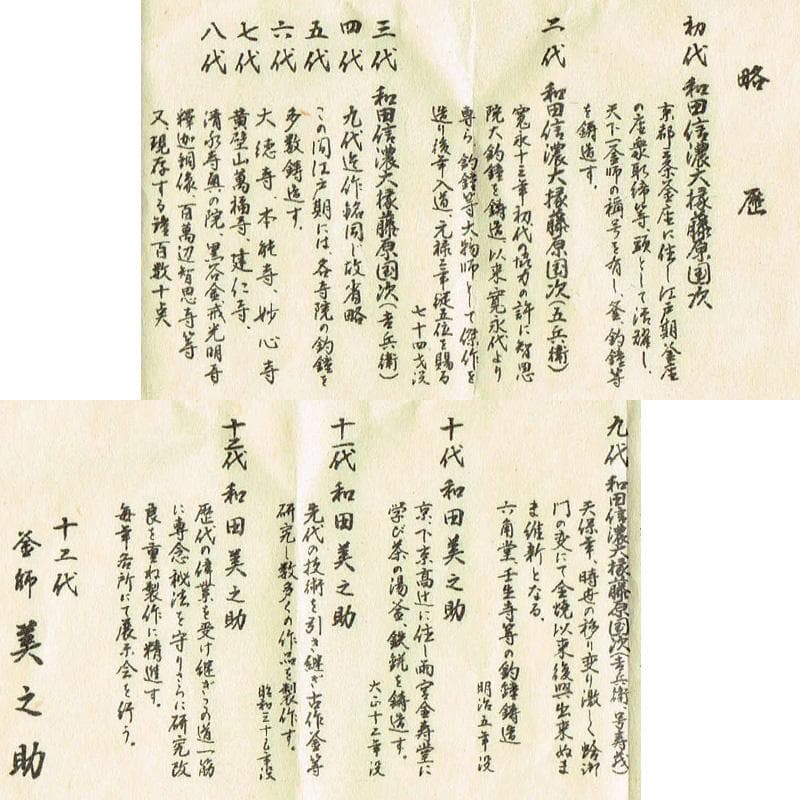 茶道具　釜師　十二代　和田美之助造　象嵌ツク羽根蓋置　共布共箱　U　R9627