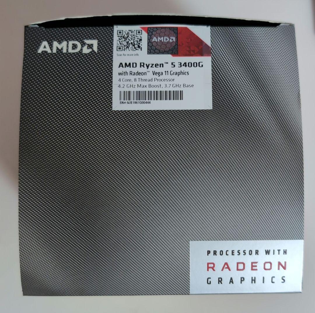 AMD Ryzen 5 3400G CPU + 冷却ファンセット