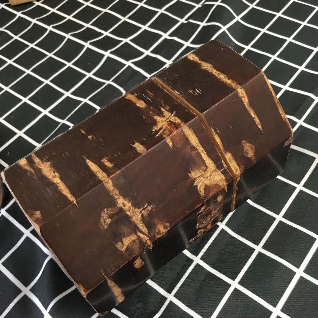 桜皮細工　御茶筒揃　木地　本けやき　八角茶筒